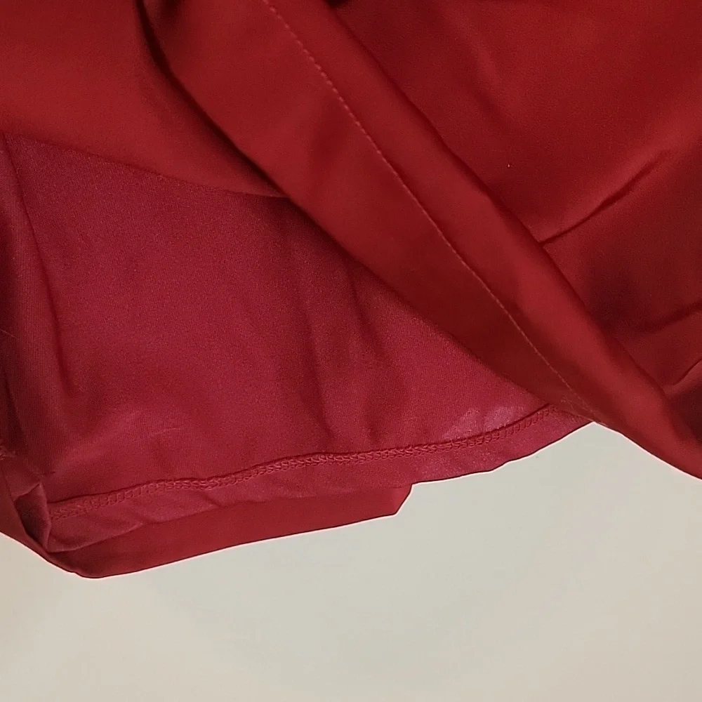 TCEC Red One-Shoulder Flutter Sleeve Cocktail Dress